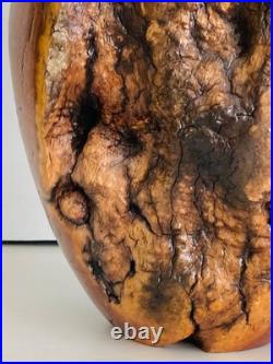 Rare Vintage Korbly Woodworks Abstract Turned Burl Wood Sculpture/ Art Vase
