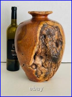 Rare Vintage Korbly Woodworks Abstract Turned Burl Wood Sculpture/ Art Vase