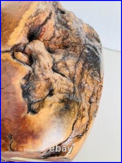 Rare Vintage Korbly Woodworks Abstract Turned Burl Wood Sculpture/ Art Vase