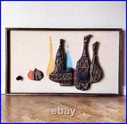 Rare Vintage Witco Still Life Wood Sculpture Wall Hanging 1960s Retro Tiki MCM