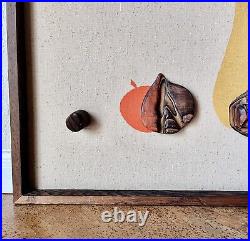 Rare Vintage Witco Still Life Wood Sculpture Wall Hanging 1960s Retro Tiki MCM