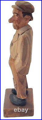 Rare Vtg Carved Wood Sculpture Artist Carl Johan Trygg Wooden 6.5 Hobo Figure