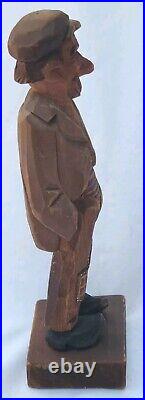 Rare Vtg Carved Wood Sculpture Artist Carl Johan Trygg Wooden 6.5 Hobo Figure