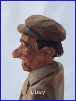 Rare Vtg Carved Wood Sculpture Artist Carl Johan Trygg Wooden 6.5 Hobo Figure