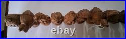 Rare Vtg Figural Chess Set Hand Carved Solid Olive Wood Israel Complete Set (32)
