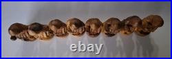 Rare Vtg Figural Chess Set Hand Carved Solid Olive Wood Israel Complete Set (32)