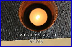 Rare! Vtg MID Century Modern Wood Owl Sculpture! 60's Candle Holder Lamp Sconce