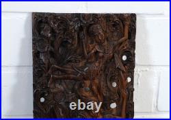 Rare wooden sculpture hand carved from a single piece of tropical wood