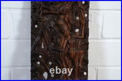 Rare wooden sculpture hand carved from a single piece of tropical wood