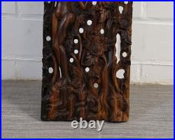 Rare wooden sculpture hand carved from a single piece of tropical wood