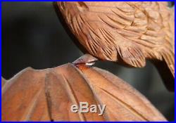 Rbs2004 JAPANESE WOOD SCULPTURE RANMA BAMBOO SPARROW 42.7 inch 108.5 cm VINTAGE