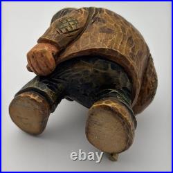 Real Vintage Otto Sveen Mid Century Norway Hand Carved Troll With Walking Stick