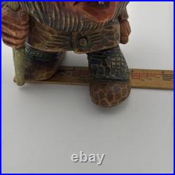 Real Vintage Otto Sveen Mid Century Norway Hand Carved Troll With Walking Stick