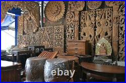 Redefine your home use 35.4 Round Luxury fretwork, hand-carved teak wall panel