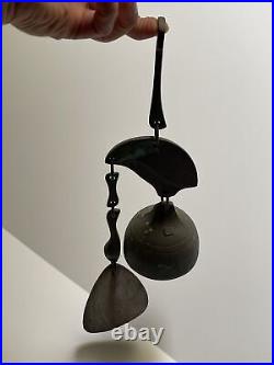 Richard Fisher Bronze Bell Sculpture Wood Mobile Modernism Vintage Rare Listed