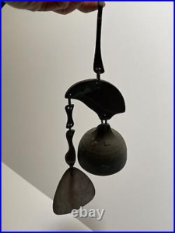 Richard Fisher Bronze Bell Sculpture Wood Mobile Modernism Vintage Rare Listed