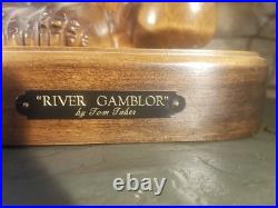 River Gamblor by Tom Taber Vintage Otter Wood Carving Sculpture
