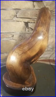 River Gamblor by Tom Taber Vintage Otter Wood Carving Sculpture
