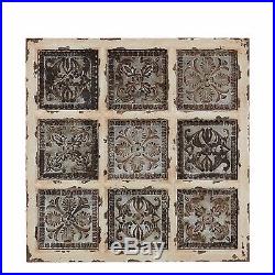 Rustic Distressed Vintage Metal Wood Wall Panel Plaque Art French Style Decor