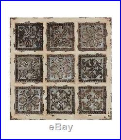 Rustic Distressed Vintage Metal Wood Wall Panel Plaque Art French Style Decor