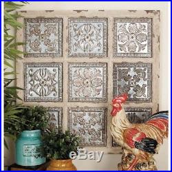 Rustic Distressed Vintage Metal Wooden Wall Panel Plaque Art British Style Decor