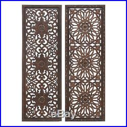Rustic Set/2 Elegant Moroccan Pattern Vintage Indian Decor Wood Wall Art Panel