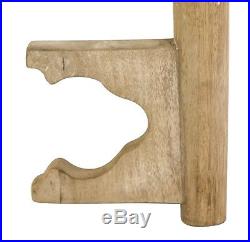 Rustic Set of 3 Large Country Wall Keys Mango Wood Dimensional Sculpture 20-24