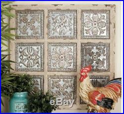 Rustic Vintage Metal Wood Wall Panel Plaque Art Decor Tile Farmhouse Kitchen