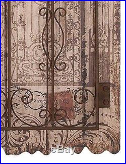 Rustic Vintage Shabby Chic Scrolling Garden Gate Wood Metal Wall Panel Art Decor