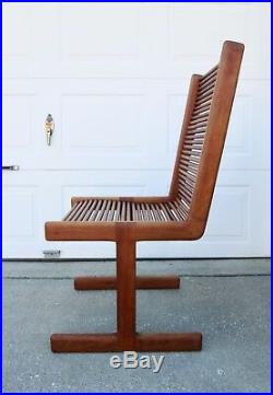 SET 6 Vtg Mid Century Danish Modern Solid Wood Teak Dining Chairs Sculptural MCM