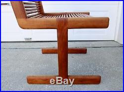 SET 6 Vtg Mid Century Danish Modern Solid Wood Teak Dining Chairs Sculptural MCM