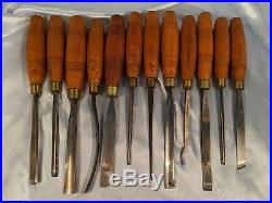 SJ Addis Set of 12 Wood Carving Tools Vintage Cast Steel Sheffield England Case