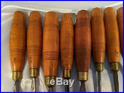 SJ Addis Set of 12 Wood Carving Tools Vintage Cast Steel Sheffield England Case