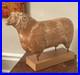 Sarreid LTD Italy Carved Wood Brass Ram Sheep Animal Sculpture Folk Art Vtg Mcm