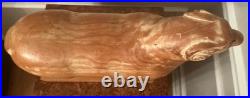 Sarreid LTD Italy Carved Wood Brass Ram Sheep Animal Sculpture Folk Art Vtg Mcm