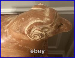 Sarreid LTD Italy Carved Wood Brass Ram Sheep Animal Sculpture Folk Art Vtg Mcm