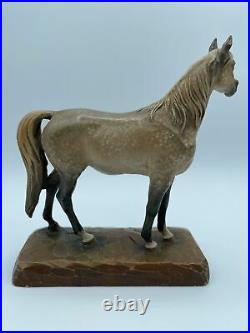 Scarce Anri Italy Vintage Wood Carving Of A Dapple Gray Horse By Helmut Diller