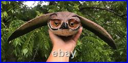 Screech Owl Wood Carving Signed Casey Edwards Wisconsin Decoy