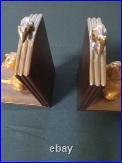 Selamat Designs Vintage Hand Carved Cat And Mouse WOOD BOOKENDS Sculpture