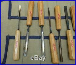 Set 13 vtg Stubai wood carving tool Chisels Austria #1 2 3 4 5 7 8 11 24 41