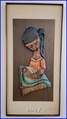 Set WITCO VINTAGE 60S WALL SCULPTURE ART MID CENTURY BOY & GIRL 49x25