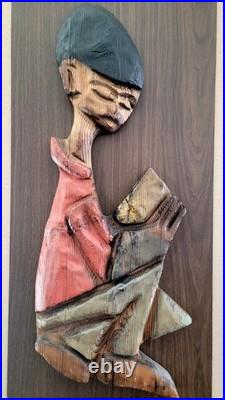 Set WITCO VINTAGE 60S WALL SCULPTURE ART MID CENTURY BOY & GIRL 49x25
