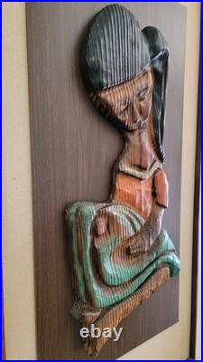 Set WITCO VINTAGE 60S WALL SCULPTURE ART MID CENTURY BOY & GIRL 49x25
