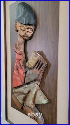 Set WITCO VINTAGE 60S WALL SCULPTURE ART MID CENTURY BOY & GIRL 49x25
