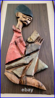 Set WITCO VINTAGE 60S WALL SCULPTURE ART MID CENTURY BOY & GIRL 49x25