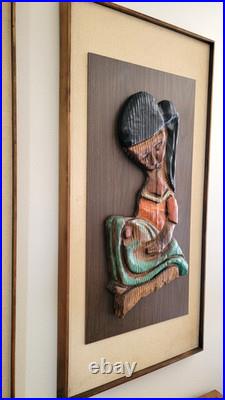 Set WITCO VINTAGE 60S WALL SCULPTURE ART MID CENTURY BOY & GIRL 49x25