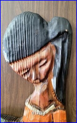 Set WITCO VINTAGE 60S WALL SCULPTURE ART MID CENTURY BOY & GIRL 49x25