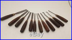Set of 12 Vintage Ashley Iles Forged Wood Carving Gouge Tools 25459