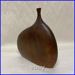 Signed DOUG AYERS California Walnut Wood Sculpture Weed Vase Vintage Modernist