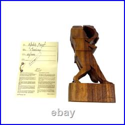 Signed Guillermo Kuhn Sanchez 3d Tennis Art Wood Sculpture 62/250 Vintage